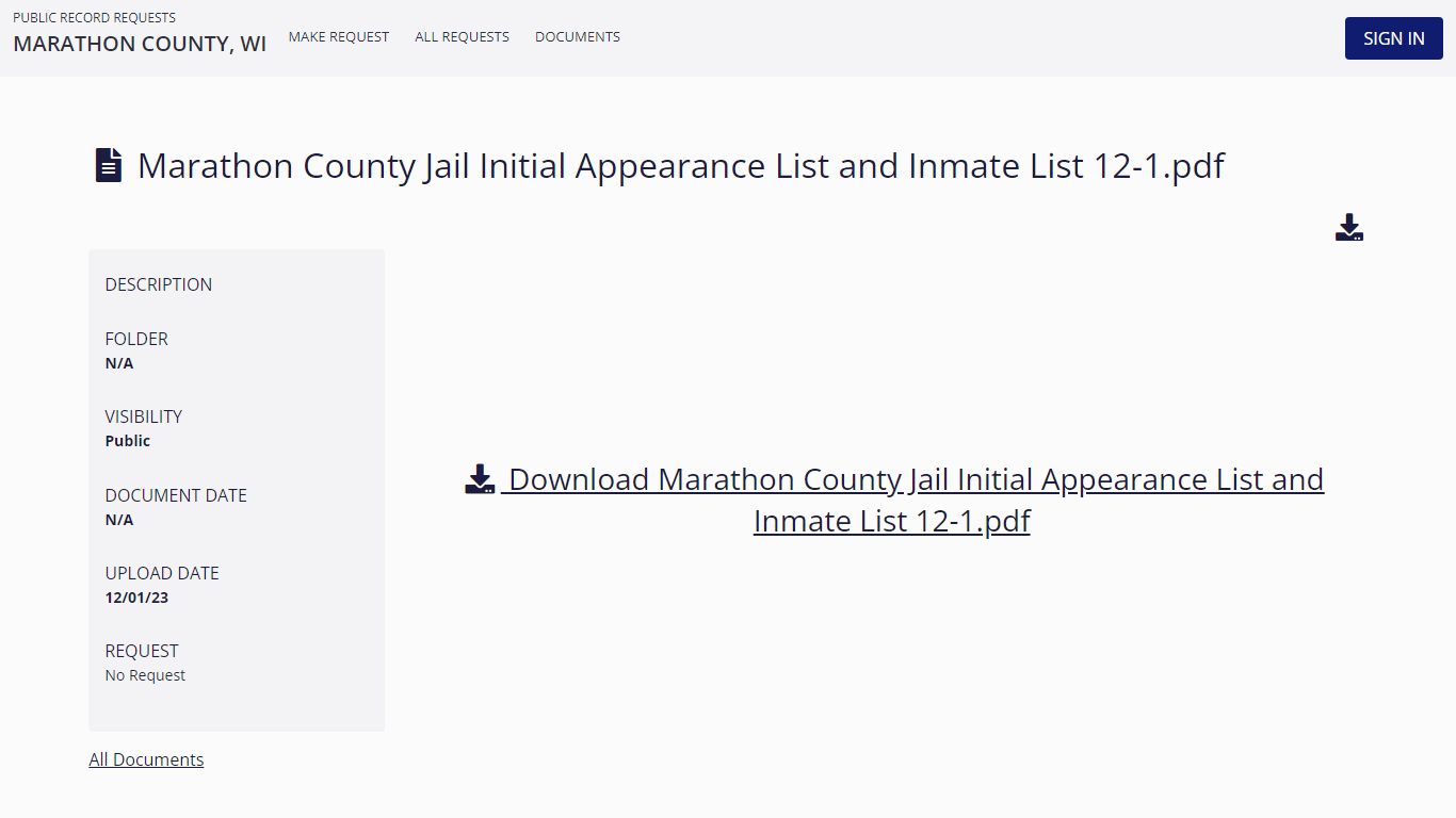 Marathon County Jail Initial Appearance List and Inmate List 12-1.pdf ...